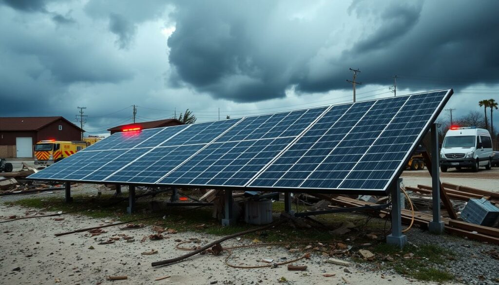 Solar panels functioning during crisis