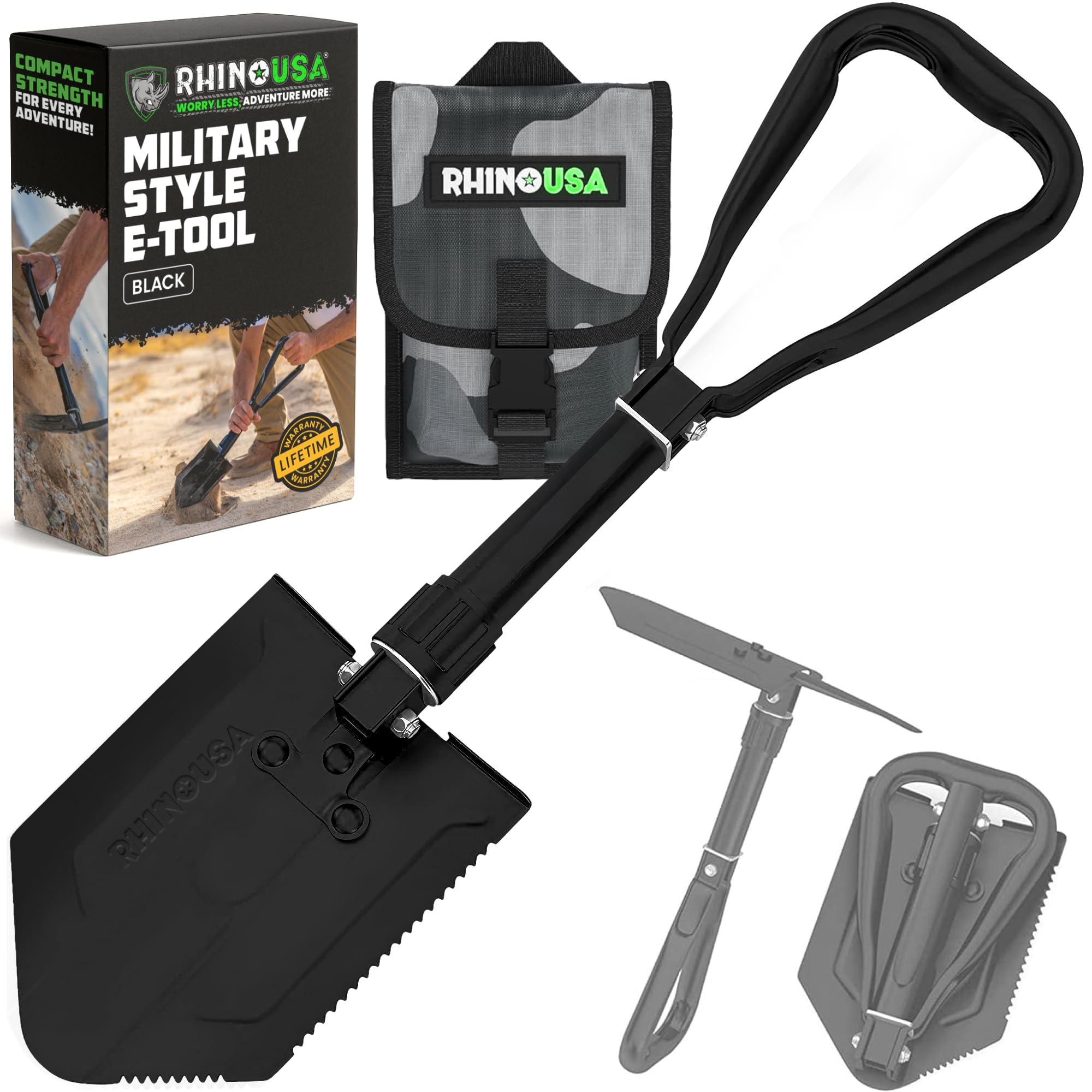 RHINO USA Folding Survival Shovel
