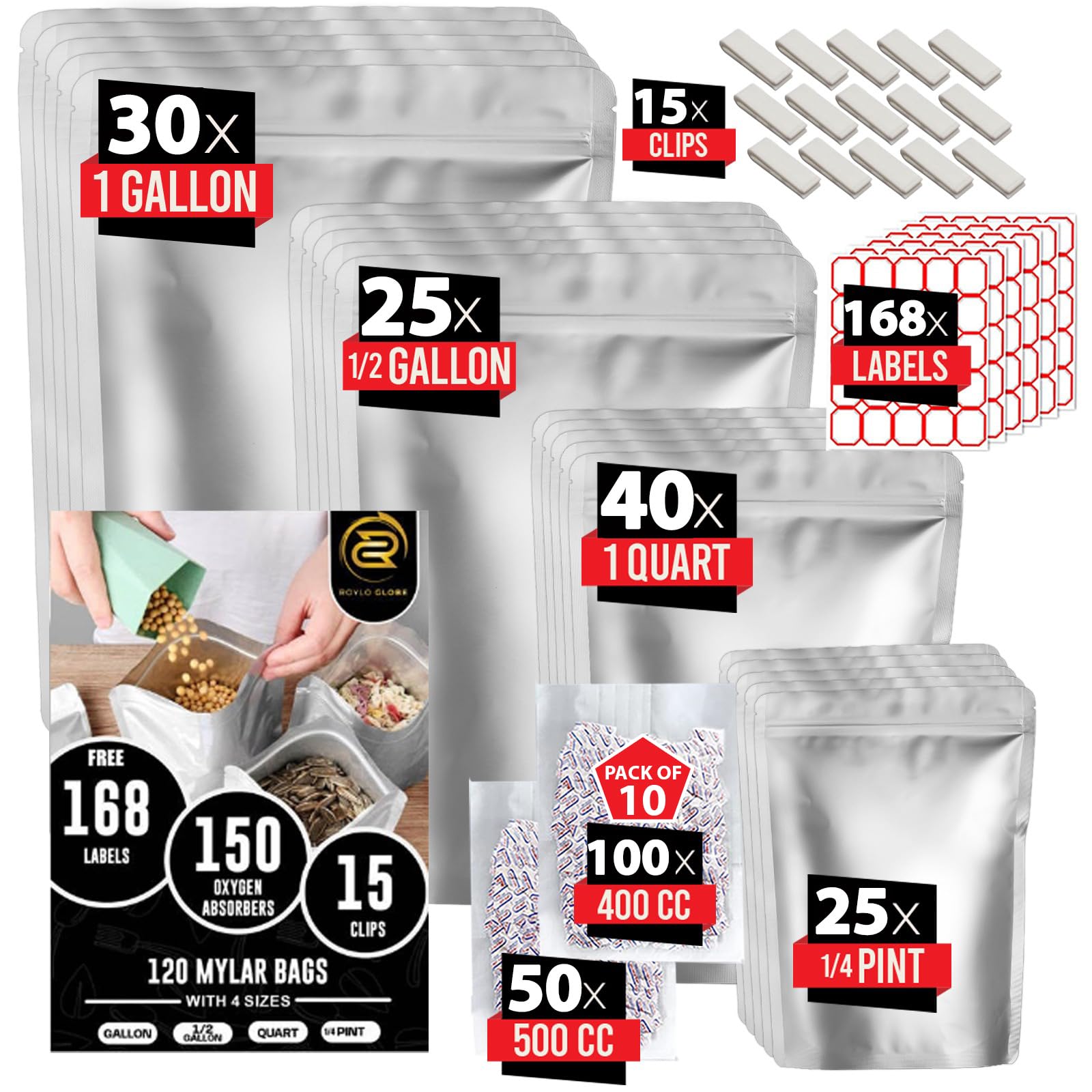 ROYLO GLOBE Mylar Bags